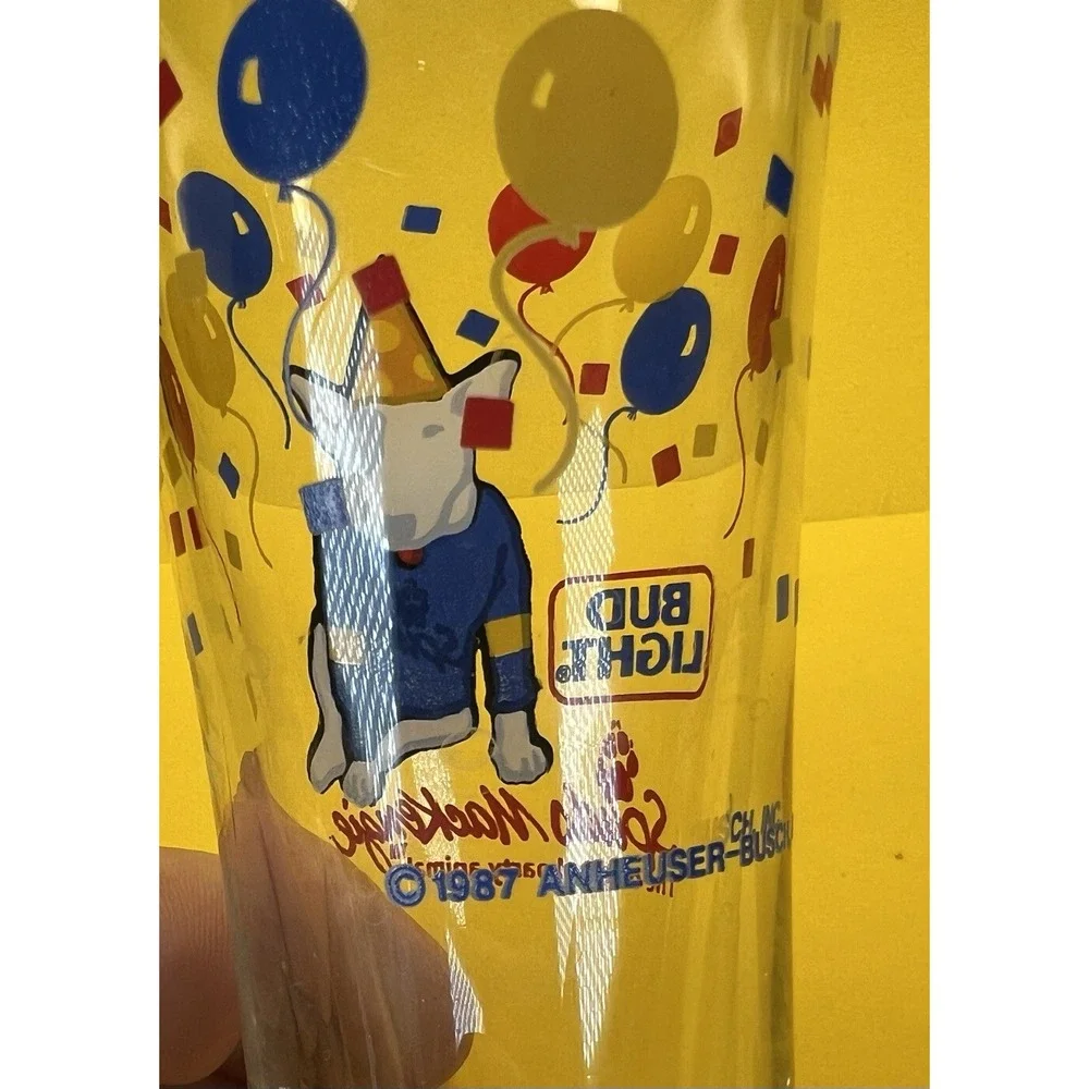 1987 Bud Light Beer Spuds‎ MacKenzie, The Original Party Animal Glass